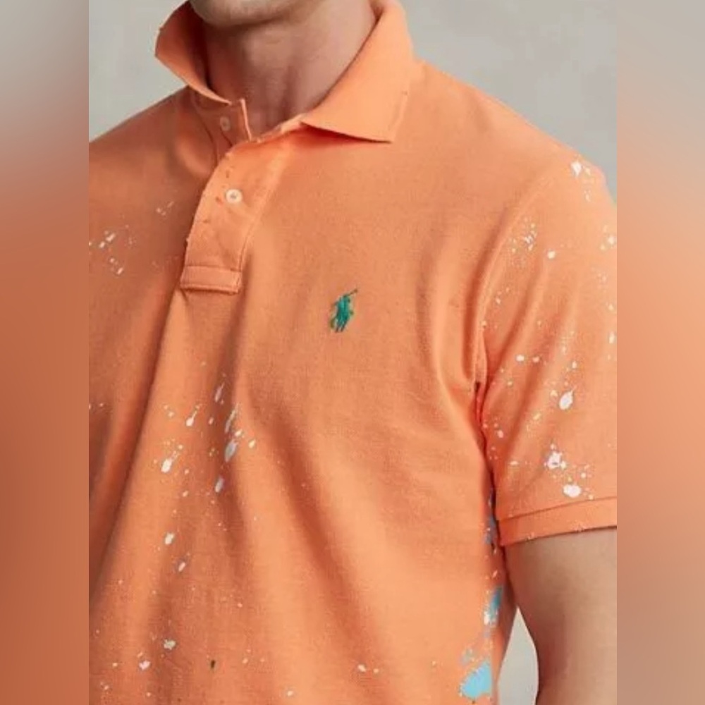 Polo Ralph Lauren Distressed Repaired Orange shirt - Picture 8 of 8